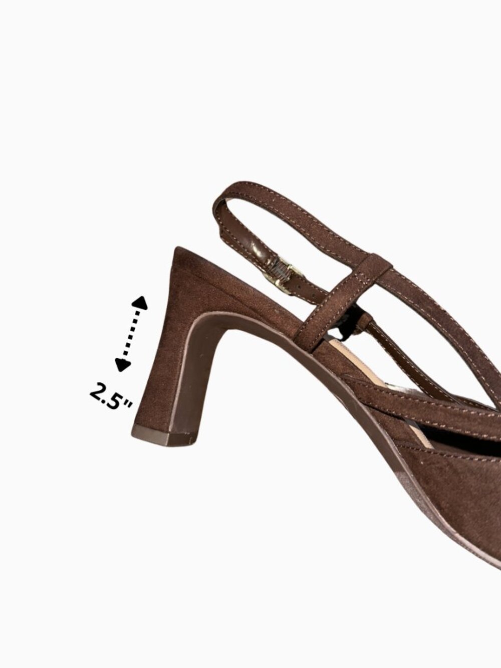 NWT A New Day Brown Faux Suede Pointed Toe Louis Slingback Heel Pumps Size 9.5 - Picture 6 of 9